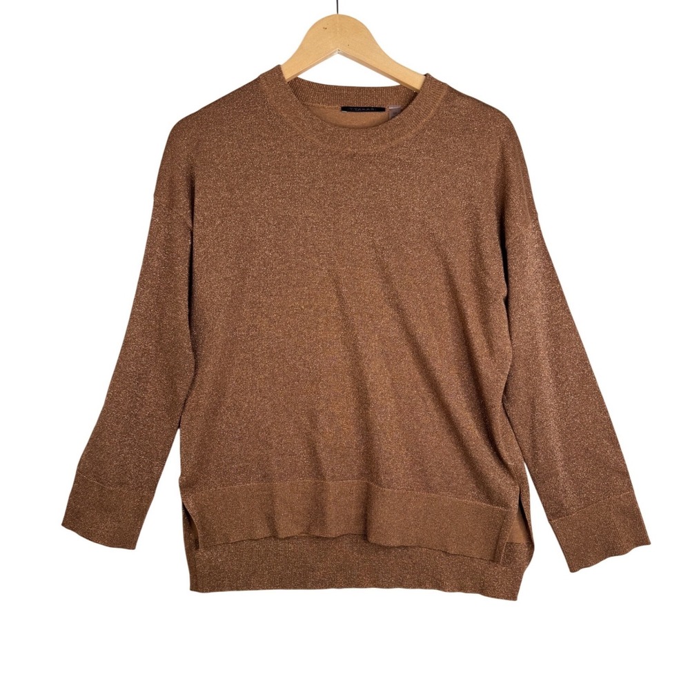 T Tahari Crewneck Pullover Sweater size Small‎ Brown